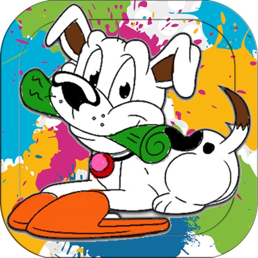 Cute Dog Coloring Paint - Activities Finger Pages