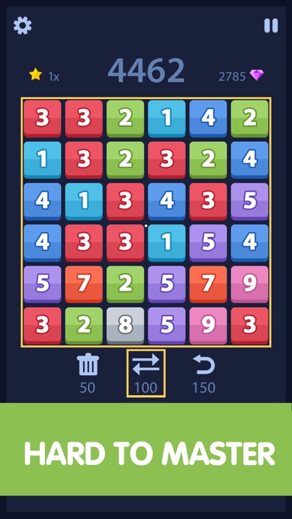 Match and Merge - Six board sizes number puzzle