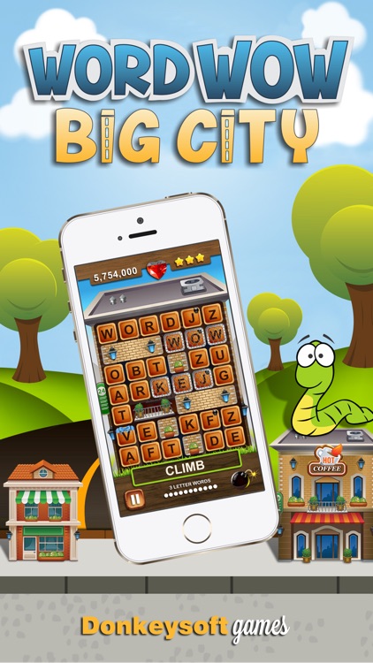 Word Wow Big City: Worm into a top word game saga!