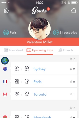 Gowiz - Voyages, photos et avis entre amis screenshot 2