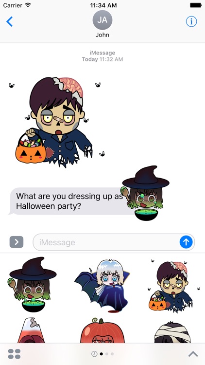 Halloween Animated Kawaiimoji Sticker Pack