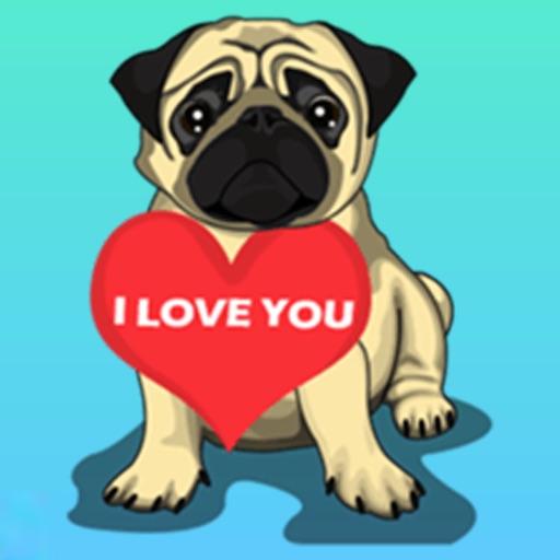 Sticker Pug dog Funny icon