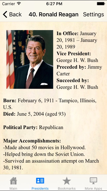 U.S.A. Presidents Pocket Reference Historic Guide screenshot-4