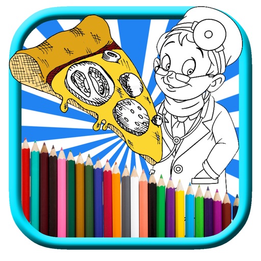 Kids Doctor Pizza Story Coloring Page Game Edition Icon