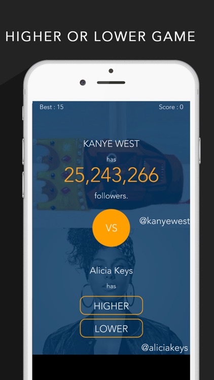 The Higher Lower Game! Followers Quiz for Twitter