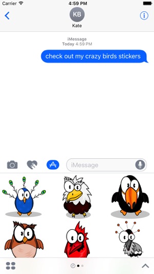 Crazy Bird Stickers