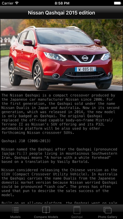 Specs for Nissan Qashqai 2015 edition screenshot-3