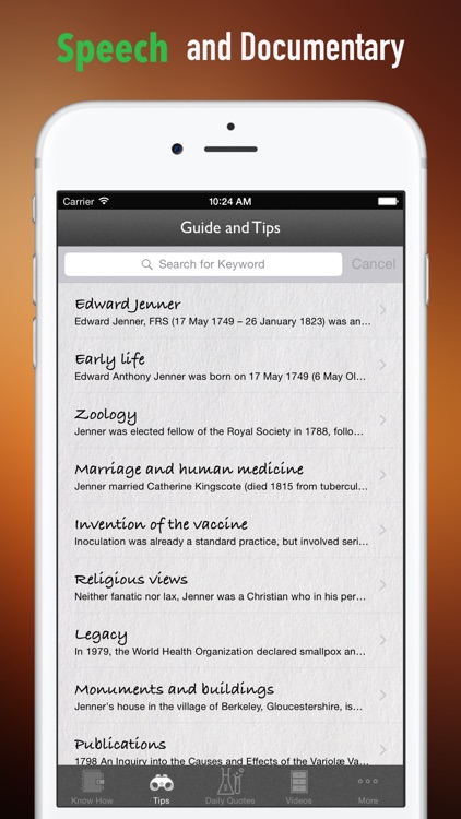 Biography and Quotes for Edward Jenner: Life with Documentary screenshot-3