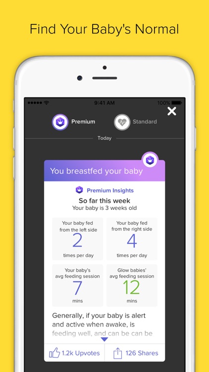 Glow baby - Baby Tracker of Breastfeeding, Diapers