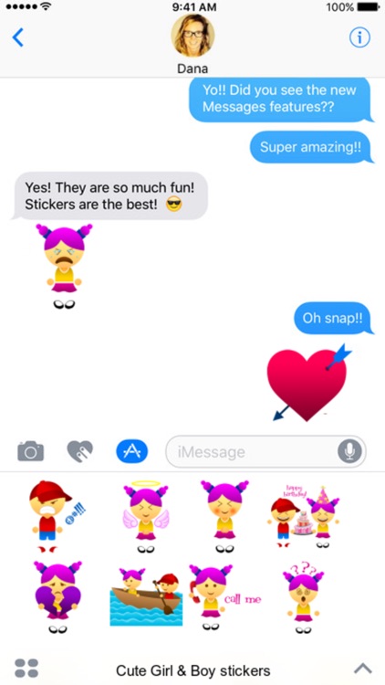 Cute Girl & Boy stickers stickers for iMessage