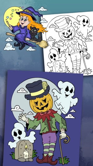 Halloween & monsters coloring pages for kids(圖2)-速報App