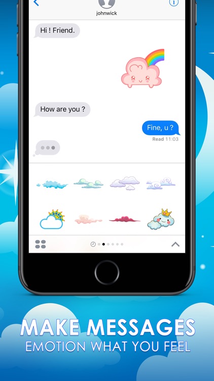 Cloud Stickers Emoji Keyboard Themes ChatStick