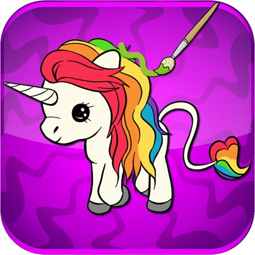 Coloring For Kid Game Unicorn vs Dragon iOS App