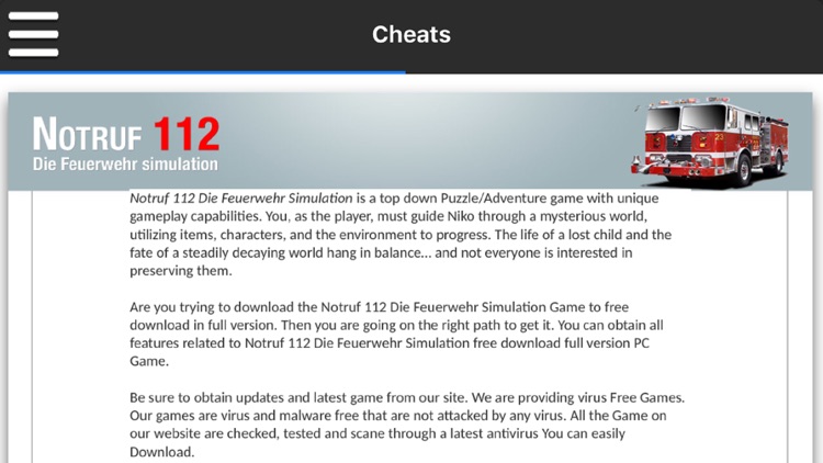 Pro Game - Notruf 112 - Die Feuerwehr Simulation by Donald Alves