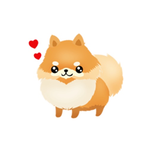 Cute Pom Dog Sticker icon