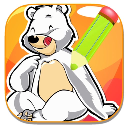 Polar Bear Drawing Coloring Book Game For Kids icon