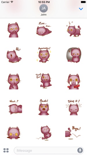 Violet Kitten for iMessage by AMSTICKERS(圖4)-速報App