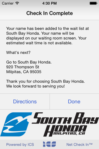 Net Check In - South Bay Honda screenshot 3