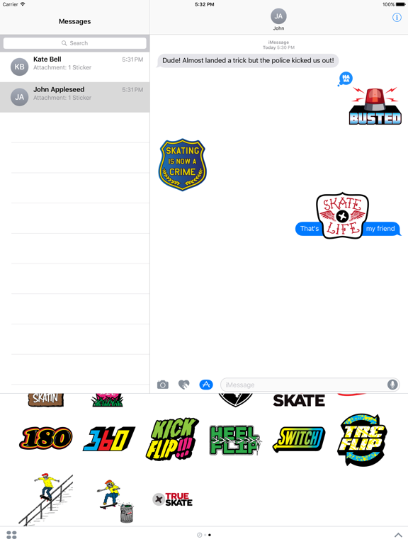 True Skate Stickers Ipad images