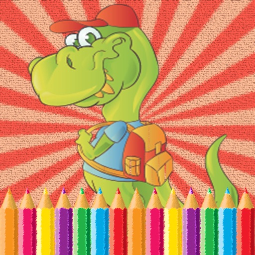 Little Dinosaur Coloring Pages Kids Painting Game icon