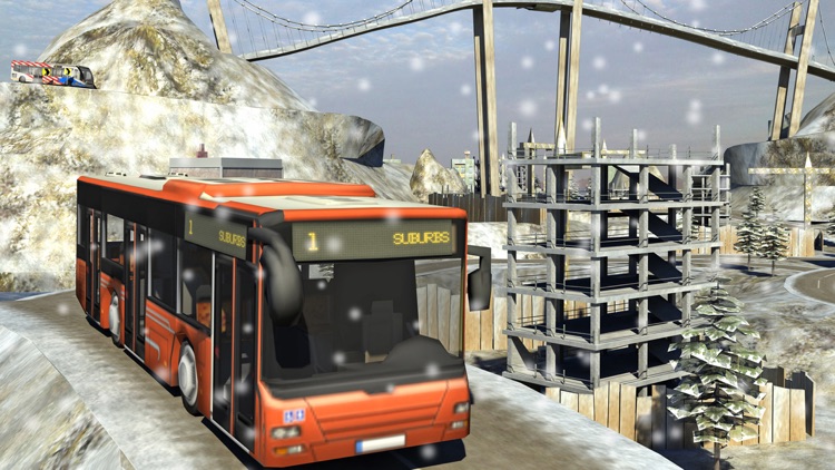 winter Snow hill Bus Driving simulator