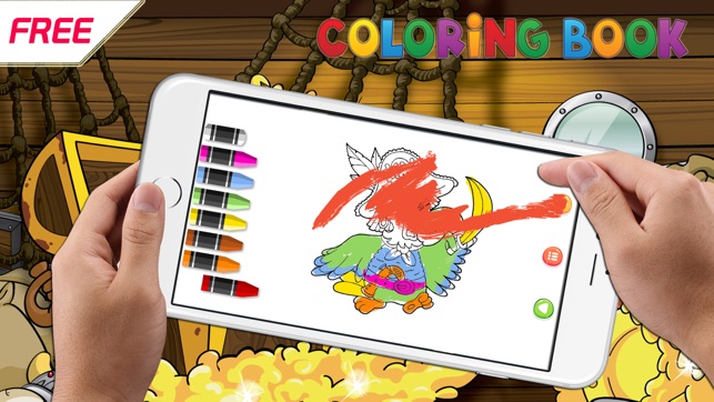 Pirate Parrot Paint Coloring Page Family