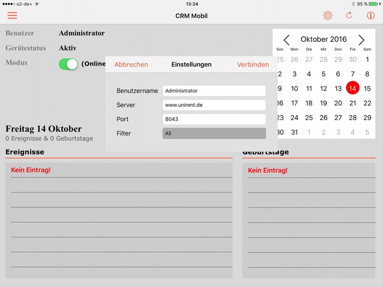 UNIRENT CRM Mobil-Vertrieb