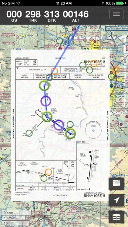 SkyCharts XC EFB geo-referenced plates and charts