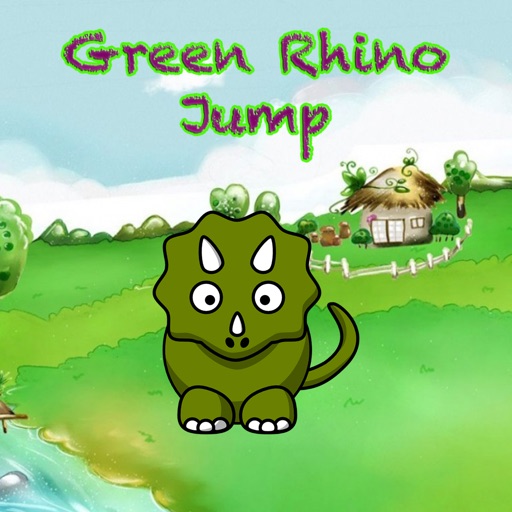 Green Rhino Jump Icon