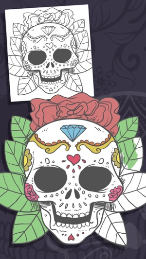 Sugar Mexican skull - Coloring book for adults(圖3)-速報App