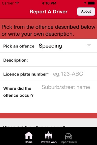 RAD Report a driver screenshot 3