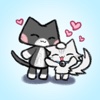 Cute Two Kitten - Love Stickers!