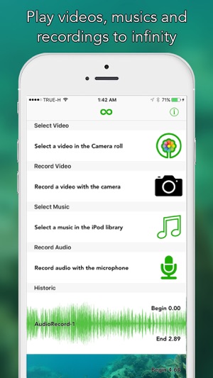 ∞ Play - Play a Video or Music to Infini