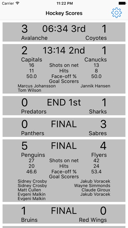 Hockey Scores App