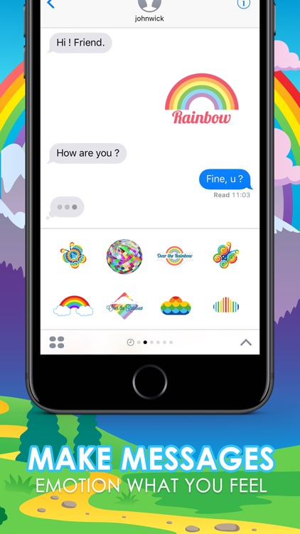 Rainbow Emoji Stickers Keyboard Themes ChatStick