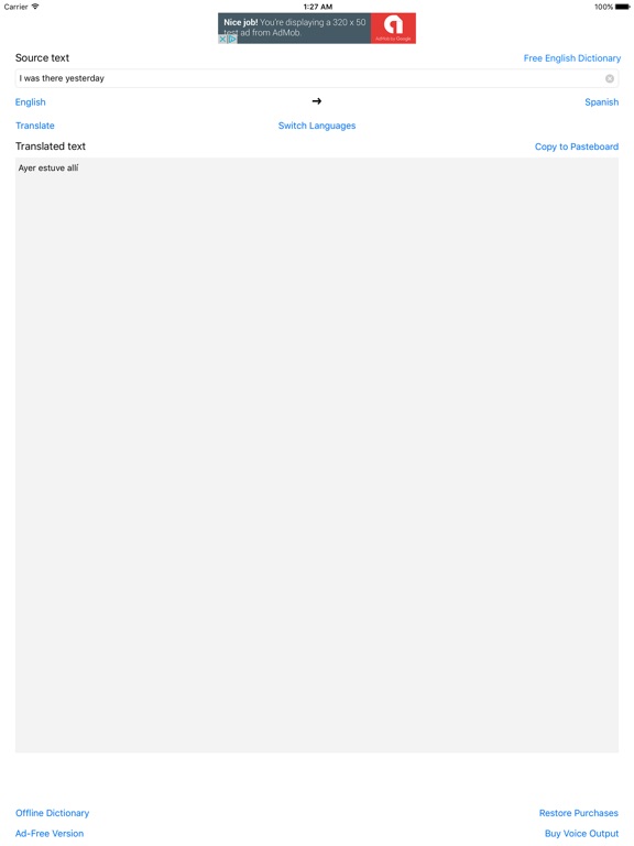 Screenshots of Free Translator for iPad