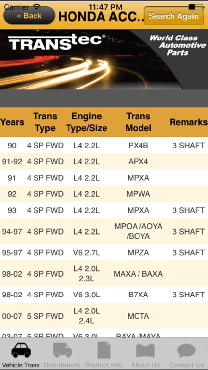 TransTec Transmission-by-Vehicle