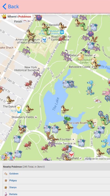 Central Park Pokemon Go Map Maps Location Catalog Online