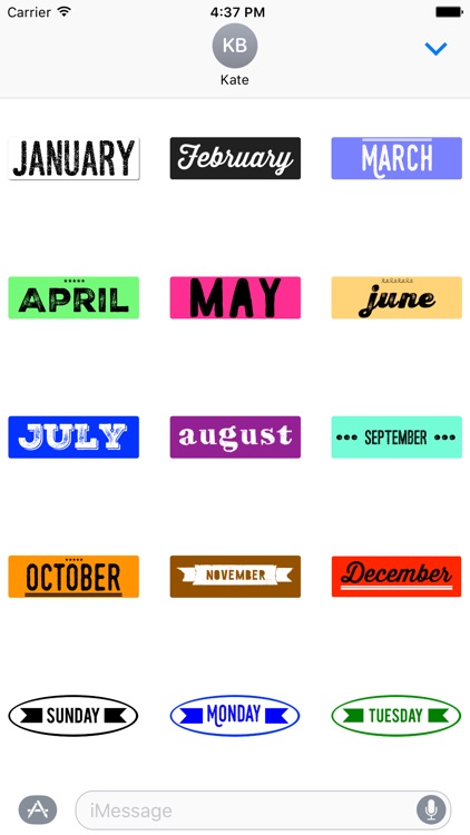 DayCals: Days & Months Calendar Stickers