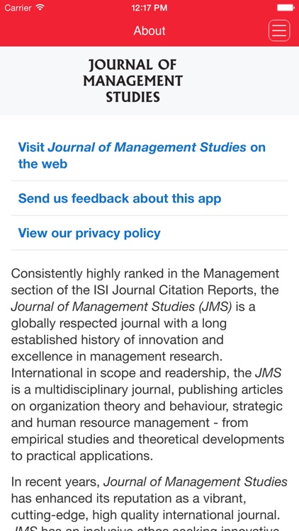 Journal of Management Studies screenshot-4