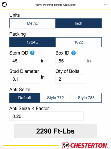 Valve Torque Calculator - náhled