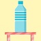 Control your jumps water bottle on the table, if it falls over dead water bottle, 