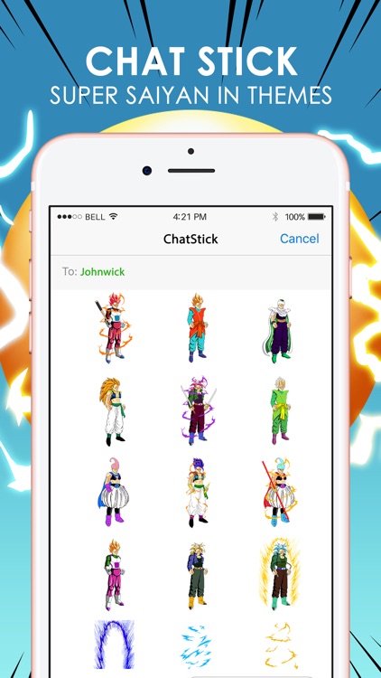Saiyan Boy Emoji Sticker Keyboard Themes ChatStick