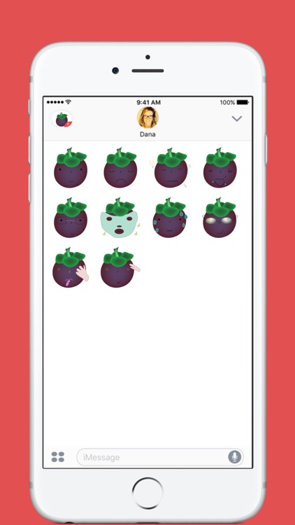 Cute Mangosteen stickers by Hang for iMessage