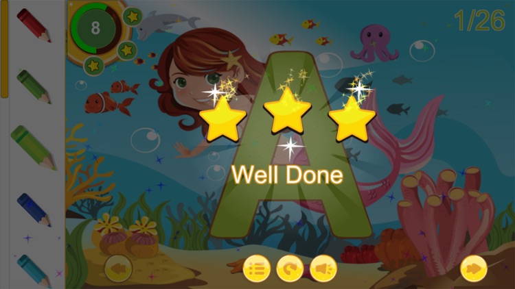 ABC Alphabet Tracing Mermaid Coloring for kids screenshot-4