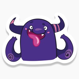 Crazy Purple Monster - Stickers for iMessage