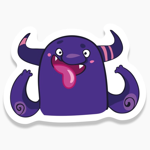 Crazy Purple Monster - Stickers for iMessage icon