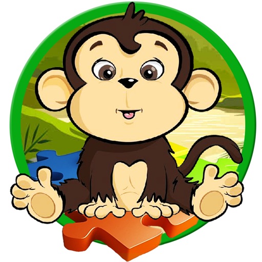 Kids Monkey Zoo Amazing Jigsaw Puzzle Fun Game iOS App