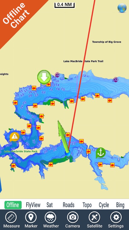 Lake Macbride IOWA HD GPS fishing chart offline