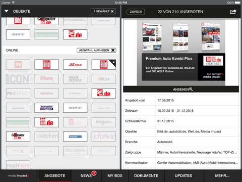 Media Impact Vermarktungskalender screenshot 3